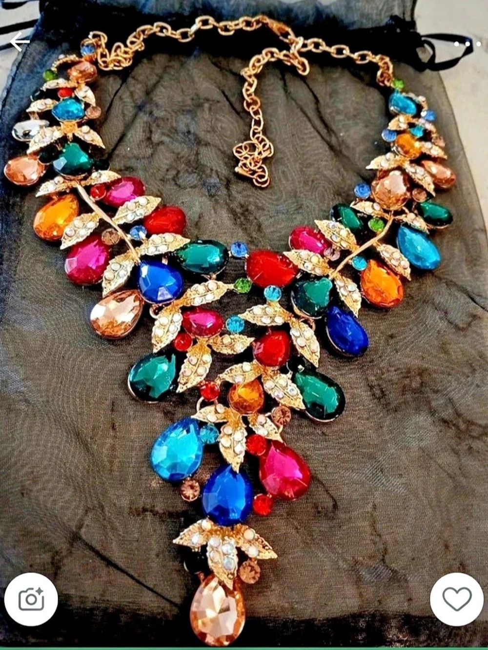 Multicolor Statement Necklace, new never used.